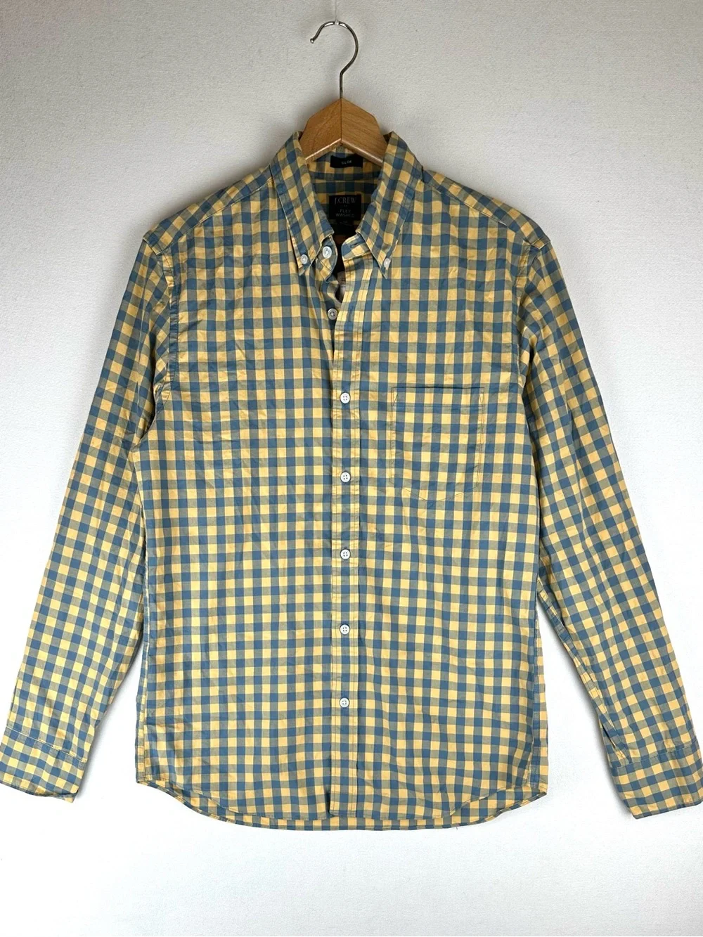 J Crew Flex Washed Long Sleeve Button Down Shirt Plaid Slim Fit NWT